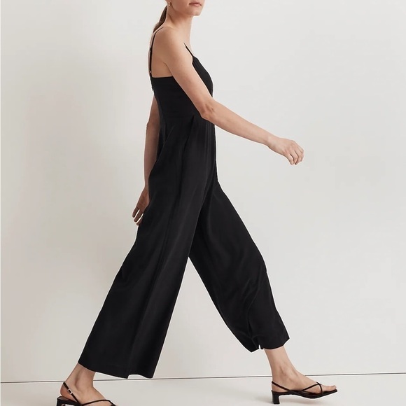 Madewell Square-Neck Wide-Leg Sleeveless Jumpsuit black - Picture 2 of 5